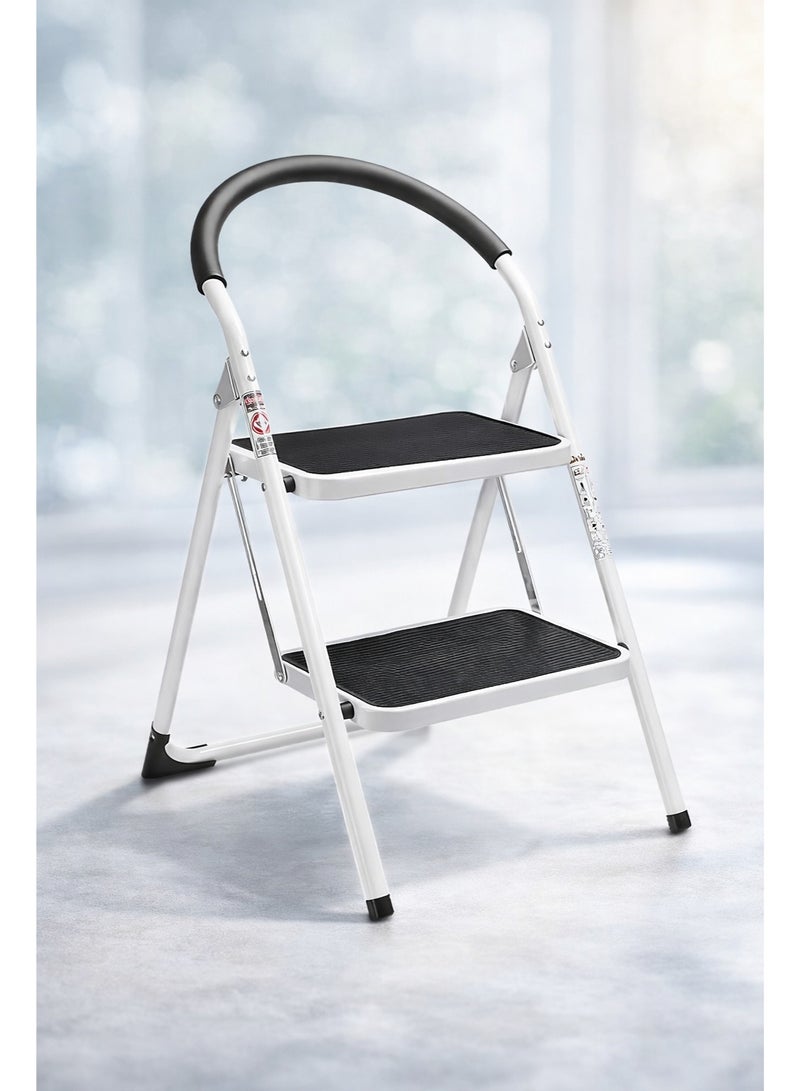 ALSAHAH Aluminum ladder of 2 steps, foldable - Image 1